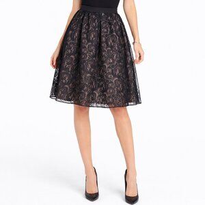 Elegant Express black lace A-line skirt with a flattering, flowy silhouette
